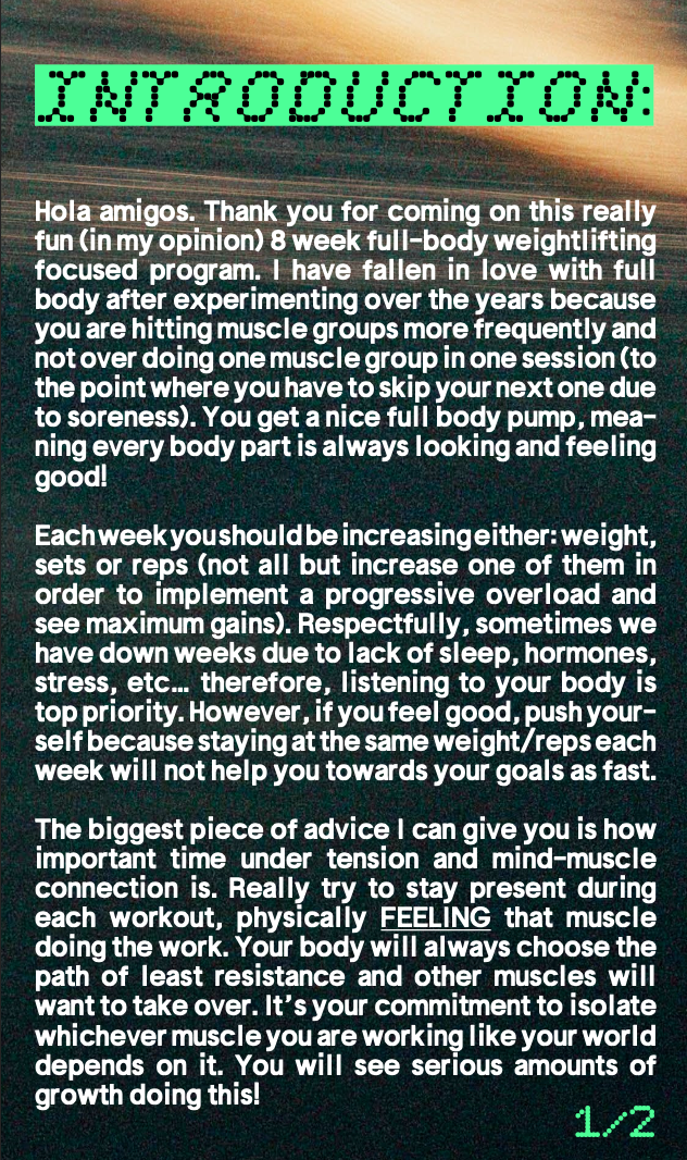 8 WEEK FULL-BODY LIFTING PROGRAM